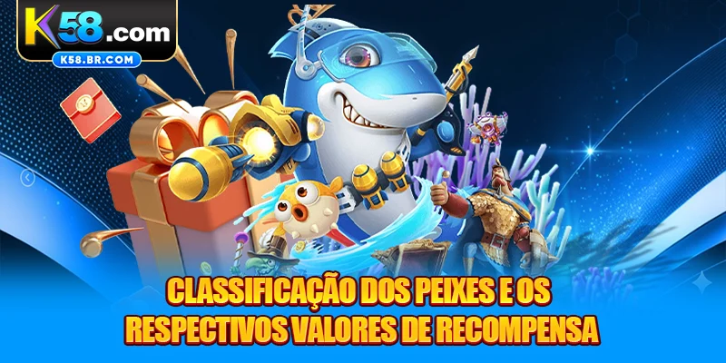 Classificação dos peixes e os respectivos valores de recompensa